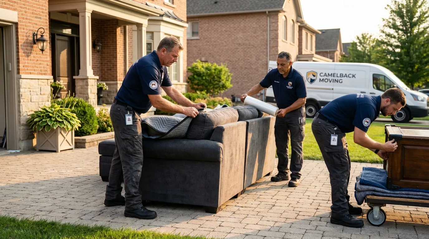 Large estate moving crew wrapping furniture in Red Boiling Springs, TN