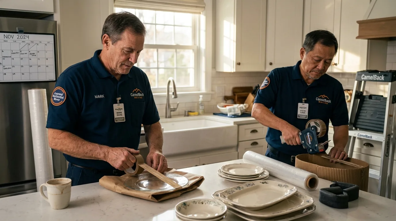 Professional crew packing kitchen dishware in Red Boiling Springs, TN